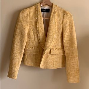 NWOT ZARA Basic Fringe Tweed Boucle Blazer, S